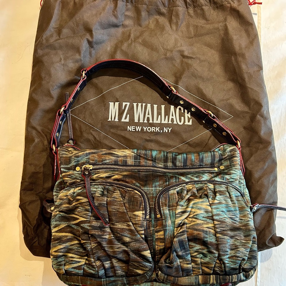 MZ Wallace Blue and Brown Shoulder Bag
